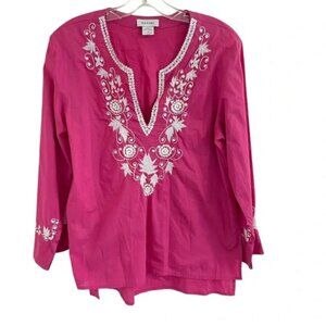 Natori Pink Tunic Top Cotton Size Small